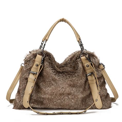 womens fake fur bags|Amazon.com: Faux Fur Bag.